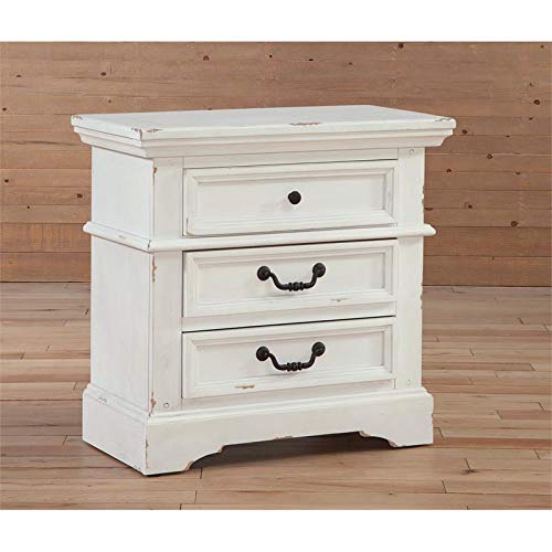 American Woodcrafters Stonebrook 3-Drawer Antique White Wood Nightstand